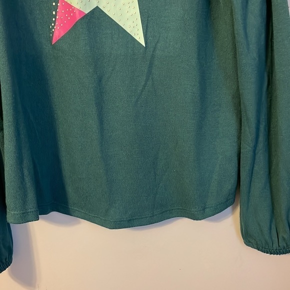 Cat & Jack Teal Star Graphic Knit Sweater size XL (14/16) Recycled Materials - Picture 3 of 16